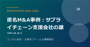 匿名M&A事例：サプライチェーン支援会社の譲渡検討