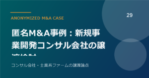 匿名M&A事例：新規事業開発コンサル会社の譲渡検討
