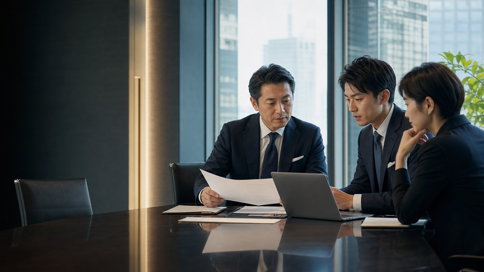 コンサルティング会社のM&A相談を行うビジネスパーソン