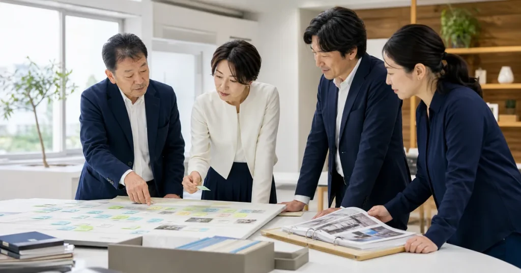 IT・DXコンサル会社の株式譲渡について協議する経営者と買い手担当者